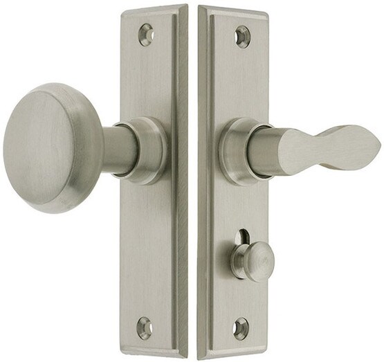 New York Screen Door Latch Set in Satin Nickel.